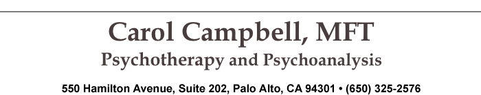 Counseling Therapy Psychotherapy Therapist Palo Alto, Menlo Park, CA, California - Carol L. Campbell, MFT